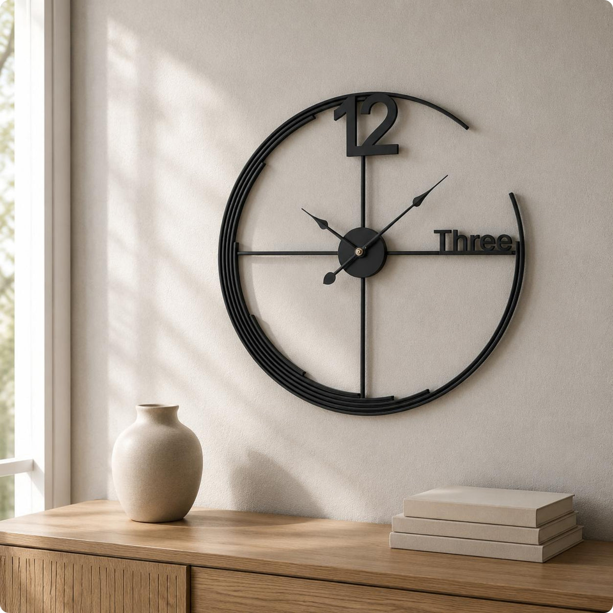 Minimalist Metal Wall Circular Timepiece Modern Metal Wall Circular Timepiece