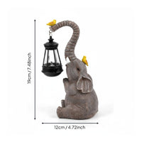Elephant Solar Light Weather-Resistant Creature Figurine Lamp for Lawn