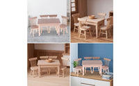 5 Pieces Dollhouse Dining Set 1/12 Scale Miniature Dining Table with Chairs Dollhouse Table and Chairs for Kids