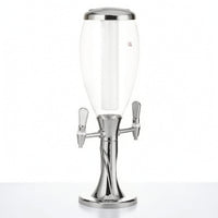 Countertop Two-spoutTap Beverage Dispenser Transparent Beverage Dispenser with Ice Column Stable Drink Dispenser with Tap Sturdy for Bartenders