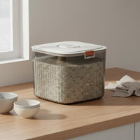 2 Pieces Rice Container Large Capacity Grain Storage Bin Transparent Scale