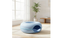 Semi-Enclosed Donut Cat Cave Easy to Clean Felt Cat Bed Cozy Hideaway Washable for Apartment