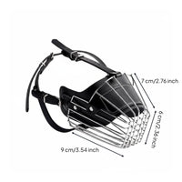 Metal Dog Muzzle Antinip Pet Restraint Adjustable Straps for Walking, Training
