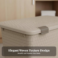 Lidded Storage Bin Under-Bed Fit Lidded Box Set With Lids for Students, Families