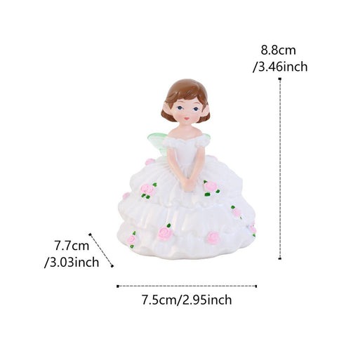Glowing in the Dark Fairy Statue Creative Design Floral Gown Girl Figurine Synthetic Resin Decoration for Desktop