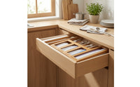 Eco-Friendly Bamboo Bag Organizer Natural Food Bag Dispenser Sturdy Long-Lasting for Kitchen, Drawer, Pantry