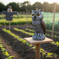 Rotating Owl Scarecrow 360° Rotation Rotating Head Owl Statue Lifelike for Porch