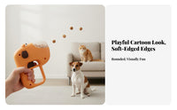 Food Launching launcher single-Button Operation Pet Food Boredom Relief Treat dispenser for feline Owners, play session, Indoors, Training occasions