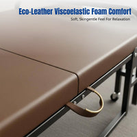 Folding Bed Folding Bed Office Nap Cot Portable Recliner Hospital Assistant Chair with Ergonomic Coconut Palm Foam and Stainless Steel Frame Suitable for Office Home Hospital Travel