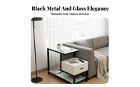 On Wheels Multi-Tier Rolling Side Table Modern Design Wheeled Shelf Universal Design Space-Saving Mobile Storage Easy Assembly for Apartment Dwellers, Homeowners, Office Workers, Living Room, Next to Sofa, Bedroom, Small Areas