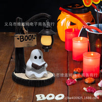 Cute Ghost Reading Lantern Halloween Decoration
