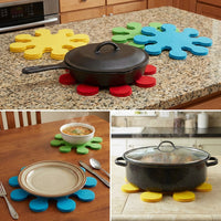 4 Pieces Flower Shaped Placemat Set Anti-Scald Flower Shaped Heat-Resistant Mat Mat Versatile Easter Table Coaster Set for Home Cooks, Party Hosts