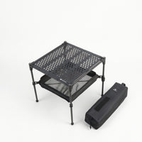 Compact Camping Table with Mesh Layer Quick Setup Foldable Camping Table Long-Lasting Furniture Stable for Campers, Hikers, Picnics