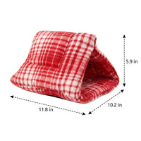 Semi-Enclosed Bunny Hideaway with Thermal Insulation, Warm Plush Hamster Bed for Guinea Pig Cage Accessories, Washable Small Pet Fleece House