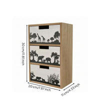 Wood Drawer Cabinet Finger Slot Desktop Drawer Unit Rectangular Tabletop Storage Cabinet