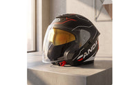 Aerodynamic Half Helmet with Sun Visor | Vented, Half Helmet with Quick Release Buckle, for Street Commuting