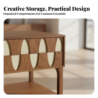 Two-Tone Fluted Door Chest Multi-Functional Accent Cabinet for Bedroom, Entryway