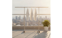 Freestanding Rolling Clothes Rack with Shelf Lockable Clothes Rack with Wheels Space-Saving Storage Furniture Portable for Balcony