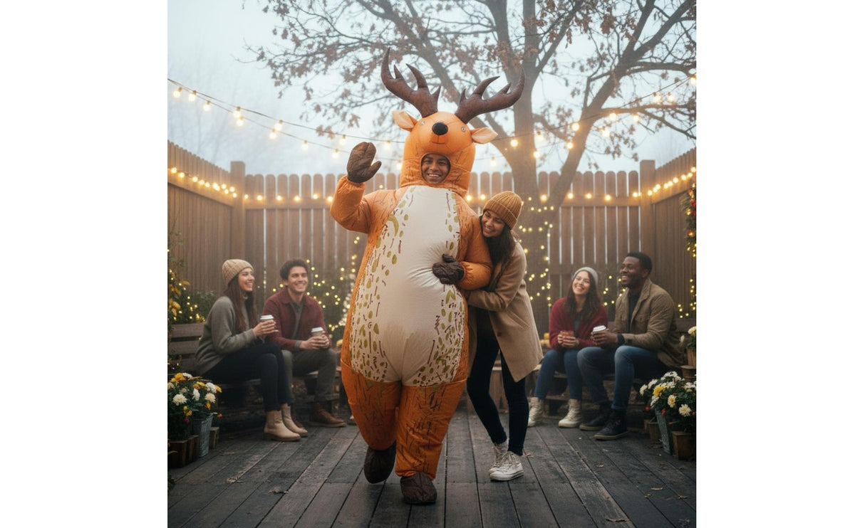 Inflatable Deer Costume Water-Resistant Inflatable Costume Full-Body Deer Suit for Adults, Halloween, Cosplay, Christmas