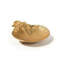 Shell Jewelry Tray Gold Mollusk-Form Jewelry Holder Compact decorative Tray for Desk