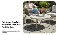 Waterproof 4-Piece Sofa Conversation Set Sun-Resistant Outdoor Furniture All-Weather Patio Seating Thick paddings for Homeowners, Hotel Managers, Families, Sunroom, rearyard, pool area, Deck