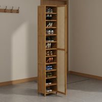 Bamboo Footwear Organizer Large Capacity Shoe Cabinet Space-saving Storage Household Furniture with Breathable Panels Suitable for Families Adults Hallway Bedroom