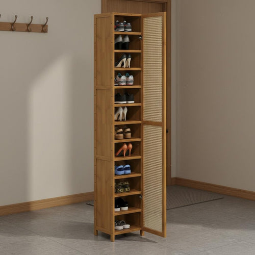 Bamboo Footwear Organizer Large Capacity Shoe Cabinet Space-saving Storage Household Furniture with Breathable Panels Suitable for Families Adults Hallway Bedroom