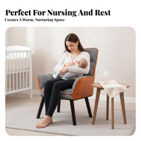 Upholstered Armchair Comfortable Seat Tufted Houndstooth Armchair Padded Cushion