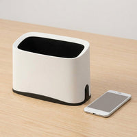 Small Waste Bin, 1.5L Rectangular Desk Bin, Open Top Waste Paper Basket for Students & Home Office, Synthetic Polymer