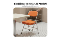 Upholstered Folding Chair Retro Design Padded Metal Folding Chair