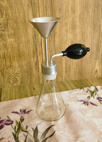 Glass Aroma Bottle with Vintage Metal Funnel for Coffee Beans and Essential Oils
