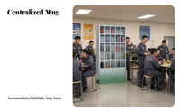 Numbered Compartments Multi-Compartment mug Locker Space-Saving Workplace Furniture sturdy Construction Organizer Rack for Factory Workers, Workshop Staff, Employees, Breakroom, Canteen, Office