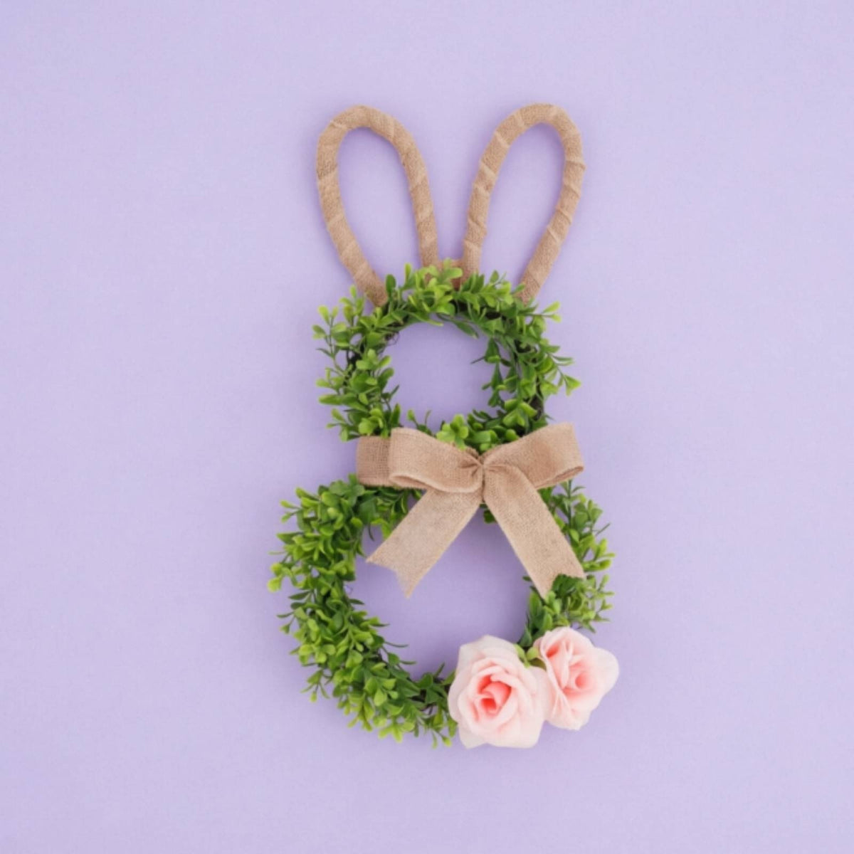 Easter Bunny Wreath Lightweight Holiday Decoration Handmade Look