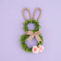 Easter Bunny Wreath Lightweight Holiday Decoration Handmade Look