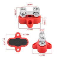 Two-postStud Battery Terminal Connector with Shielded Covers Secure Battery Terminal with Shielded Caps Easy to Use Compatible for DIYers