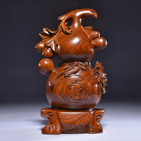 Gourd Ornament Artistic Gourd with Pedestal Natural for Entryway