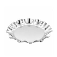 Reflective Stainless Steel Serving Tray Decorative Wavy Serving Dish Rust-Resistant Platter Elegant for Parties