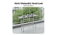 Stainless Steel Flower Rack Sturdy-Duty Tiered Plant Shelf Tiered Plant Stand Water Resistant Metal Flower Pot Holder Non-Slip