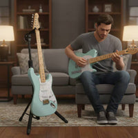 Foldable Guitar Floor Stand Padded Support Tripod Guitar Stand