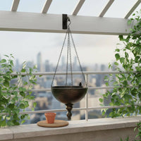 Rustic Hanging Planter Distressed Finish Iron Hanging Basket Long-Lasting