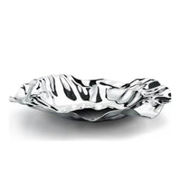 Stainless Steel Fruit Plate Lustrous Plate with Rippled Surface Decorative Tray for Dining Table, Entryway