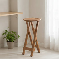 Folding Stool with Handle Foldable Stool with X-Pattern Leg Design Space-Saving Portable Seat for Guests, Small Apartments, Kitchen, Bar
