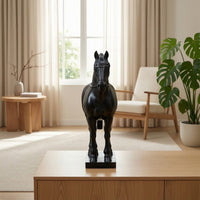 Horse Sculpture with Base Classical Chinese Style Resin Statue Fine Workmanship