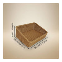 Slanted Opening Display Basket Versatile Angled Woven Basket Space-Saving Design Wicker Storage Bin for Bakery, Kitchen Countertop