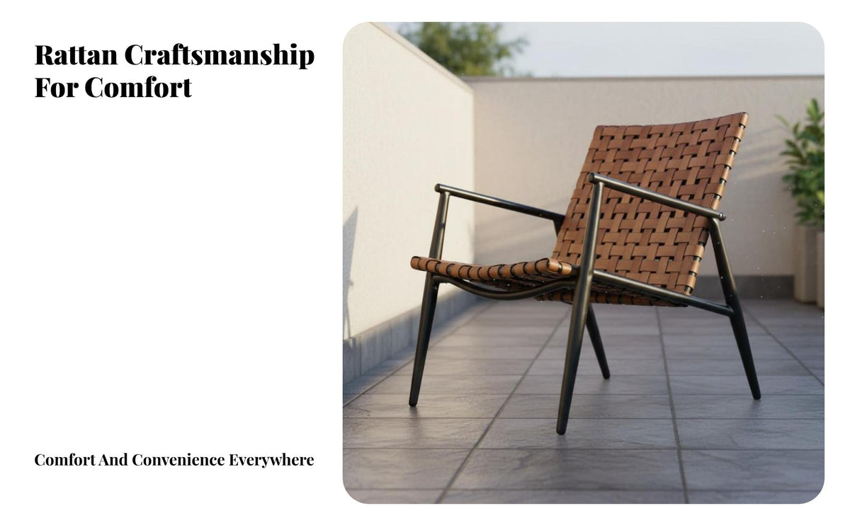 3 Pieces Weather Resistant 3 Piece Patio Conversation Set Modern Design Woven Strap Armchair and Table Set Easy to Assemble for Couples, Homeowners, Adults, Balcony, Backyard, Porch, Poolside
