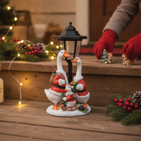 Geese Statue with Solar Lantern Waterproof Goose Statue with Lantern Sturdy