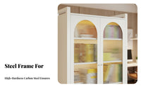 Dustproof Doors Fluted Glass Door Bookcase Large Capacity Home Furniture Multi-Functional Storage Cabinet Strong Load-Bearing for Book Lovers, Students, Homeowners, Study Room, Bedroom, Kitchen