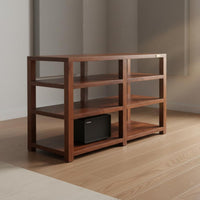 Solid Wood Audio Equipment Stand Shock Absorbing Multi-tier Amplifier Rack Anti-cracking Shelf Stable Construction Suitable for Audiophiles Listening Room