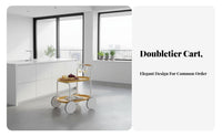 2-Tier Rolling Side Table Minimalist Design Mobile Furniture Large Capacity