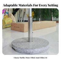 Umbrella Anchor Outdoor Umbrella Base Water Fillable Stability Accessory with Adjustable Knob Durable Material Suitable for Patio Owners Homeowners Garden Pool Area Beach Cafes Restaurants